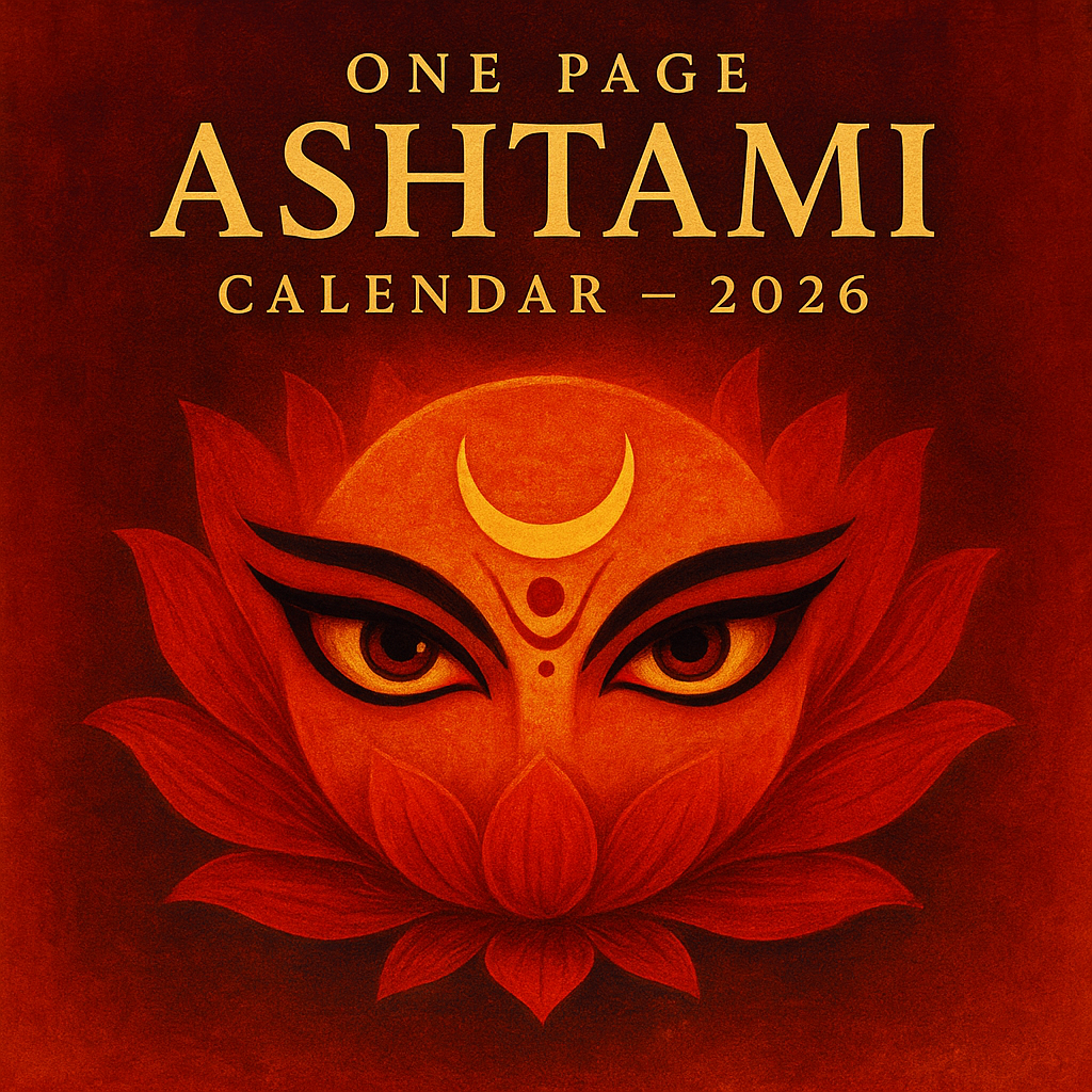 One Page Ashtami Calendar – 2026