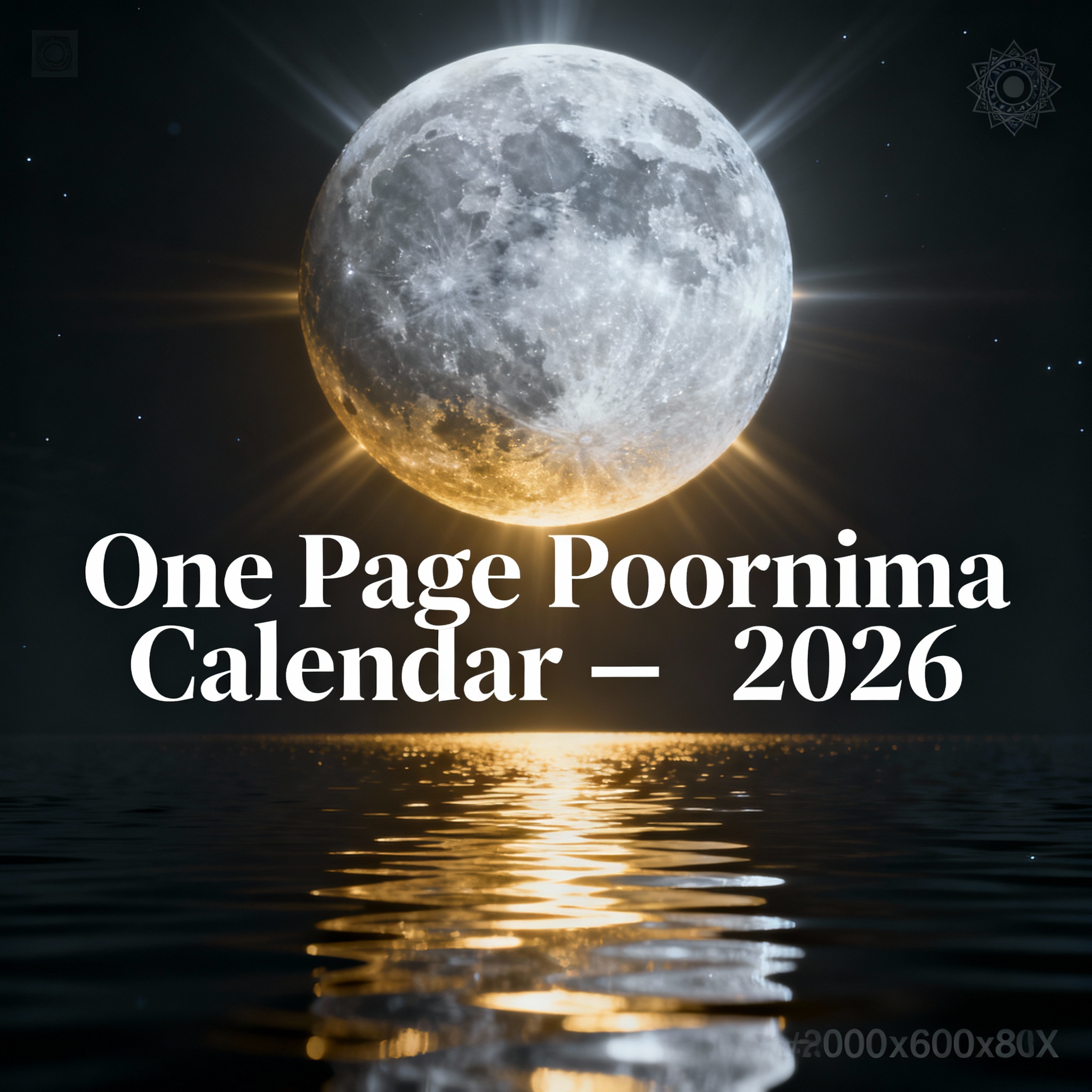 One Page Pournami Calendar – 2026